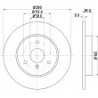 Jeu de 2 disques de frein avant HELLA [8DD 355 106-601]