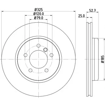Jeu de 2 disques de frein avant HELLA OEM 34116855156