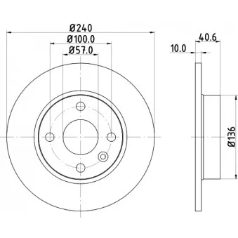 Jeu de 2 disques de frein arrière HELLA OEM 9196592