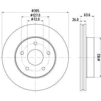 Jeu de 2 disques de frein avant HELLA OEM 52098672