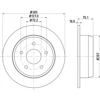HELLA 8DD 355 108-611 - Jeu de 2 disques de frein arrière