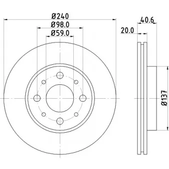 Jeu de 2 disques de frein avant HELLA OEM 9S511125DA