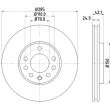 Jeu de 2 disques de frein avant HELLA [8DD 355 109-241]