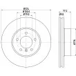 Jeu de 2 disques de frein avant HELLA [8DD 355 109-921]