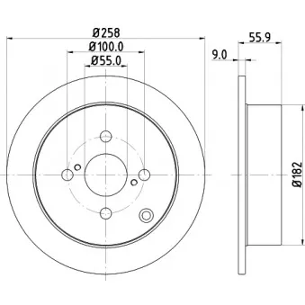 Jeu de 2 disques de frein arrière HELLA OEM 4243102070