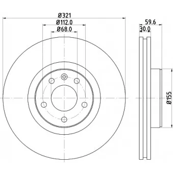 Jeu de 2 disques de frein avant HELLA OEM 4E0615301AD