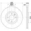 Jeu de 2 disques de frein avant HELLA [8DD 355 111-321]
