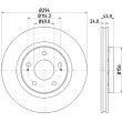 Jeu de 2 disques de frein avant HELLA [8DD 355 111-571]