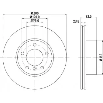 Jeu de 2 disques de frein avant HELLA OEM 34116772669