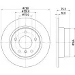 Jeu de 2 disques de frein arrière HELLA [8DD 355 112-641]