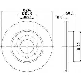 Jeu de 2 disques de frein avant HELLA OEM 5171202550