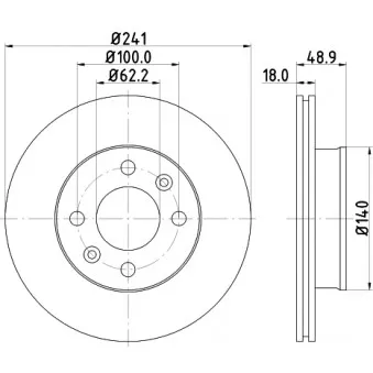 Jeu de 2 disques de frein avant HELLA 8DD 355 112-791 pour KIA PICANTO 1.0 Bi-Fuel - 82cv