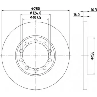 Jeu de 2 disques de frein arrière HELLA 8DD 355 113-291 pour FORD TRANSIT 2.2 TDCi (RWD) - 155cv