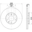 Jeu de 2 disques de frein arrière HELLA [8DD 355 113-321]