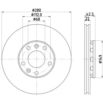 Jeu de 2 disques de frein arrière HELLA OEM 4E0615601E