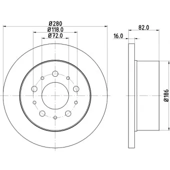 Jeu de 2 disques de frein arrière HELLA OEM 4249G4