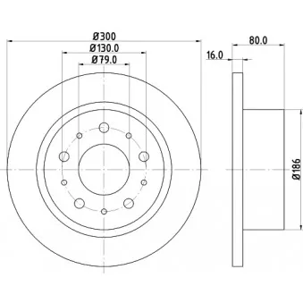 Jeu de 2 disques de frein arrière HELLA OEM 1607880680