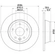 Jeu de 2 disques de frein arrière HELLA [8DD 355 113-841]