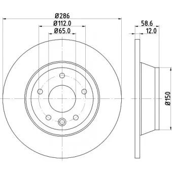 HELLA 8DD 355 113-841 - Jeu de 2 disques de frein arrière