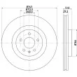 Jeu de 2 disques de frein avant HELLA [8DD 355 113-951]