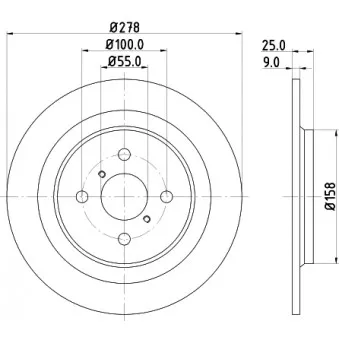 Jeu de 2 disques de frein arrière HELLA OEM 424310D060000