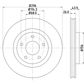 Jeu de 2 disques de frein avant HELLA OEM 40206JG00C