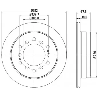 Jeu de 2 disques de frein arrière HELLA OEM 4243160201