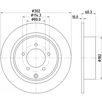 Jeu de 2 disques de frein arrière HELLA OEM 4743999AB