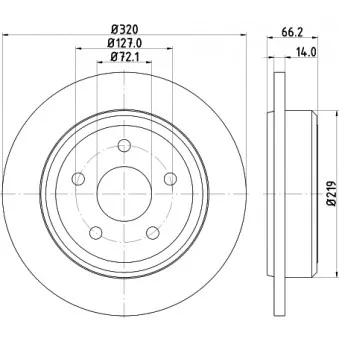 Jeu de 2 disques de frein arrière HELLA 8DD 355 115-501