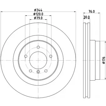 Jeu de 2 disques de frein avant HELLA 8DD 355 115-961