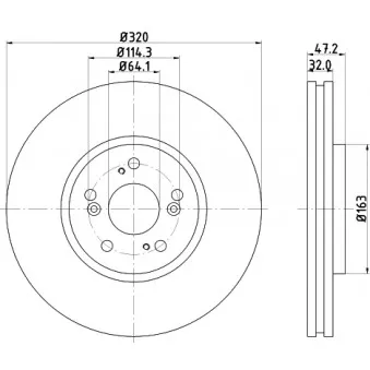 Jeu de 2 disques de frein avant HELLA OEM 45251TL0G50