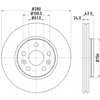 Jeu de 2 disques de frein avant HELLA OEM 402064442R