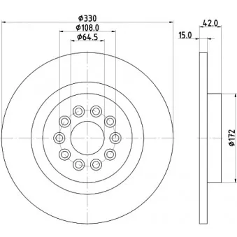 Jeu de 2 disques de frein arrière HELLA 8DD 355 116-711 pour JAGUAR XJ R 4.2 - 395cv