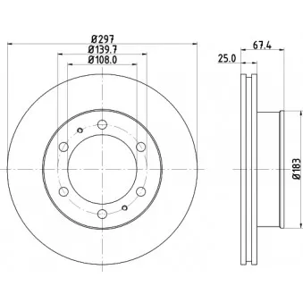 Jeu de 2 disques de frein avant HELLA OEM 435120K060