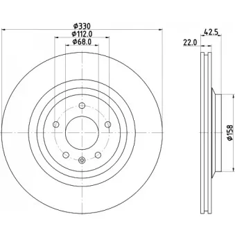 Jeu de 2 disques de frein arrière HELLA 8DD 355 117-721 pour CITROEN C15 4.2 FSI quattro - 350cv