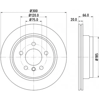 Jeu de 2 disques de frein arrière HELLA OEM 34216864900