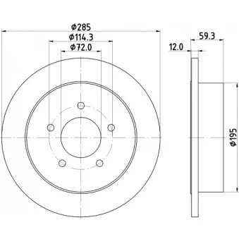 Jeu de 2 disques de frein arrière HELLA OEM 52128411AB
