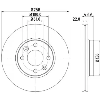 Jeu de 2 disques de frein avant HELLA OEM A4154200101