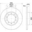 Jeu de 2 disques de frein arrière HELLA [8DD 355 118-521]
