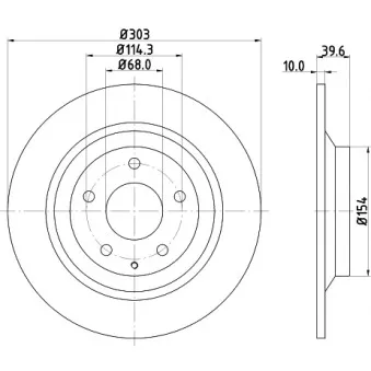 Jeu de 2 disques de frein arrière HELLA OEM K01126251