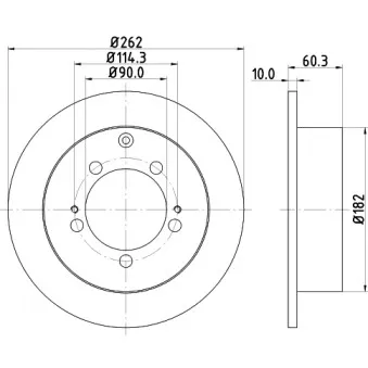 Jeu de 2 disques de frein arrière HELLA OEM MB928716