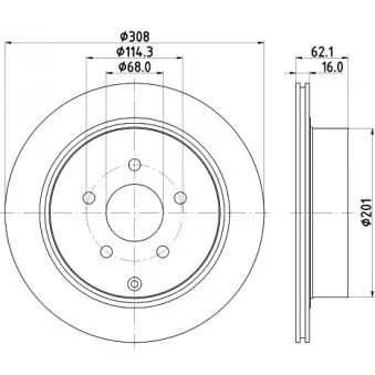 Jeu de 2 disques de frein arrière HELLA OEM 43206ca000