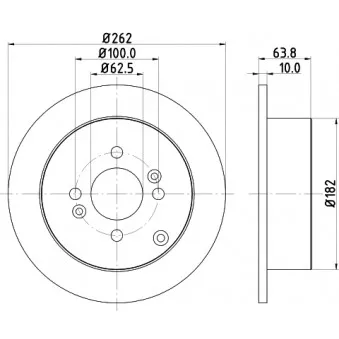 Jeu de 2 disques de frein arrière HELLA 8DD 355 118-851 pour KIA RIO 1.6 16V - 112cv