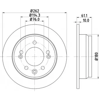 Jeu de 2 disques de frein arrière HELLA OEM S584111H300A