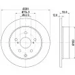 Jeu de 2 disques de frein arrière HELLA [8DD 355 118-881]
