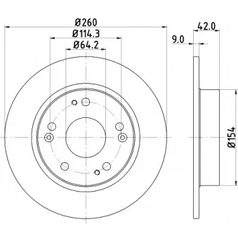 Jeu de 2 disques de frein arrière HELLA OEM 42510TR3A00