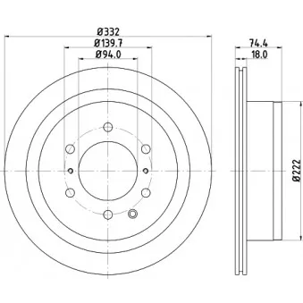 Jeu de 2 disques de frein arrière HELLA OEM 4615A037