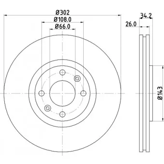 Jeu de 2 disques de frein avant HELLA OEM 1611841780