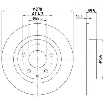 Jeu de 2 disques de frein arrière HELLA OEM GHT226251A