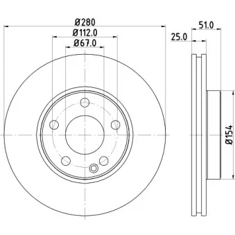Jeu de 2 disques de frein avant HELLA OEM A246421001207